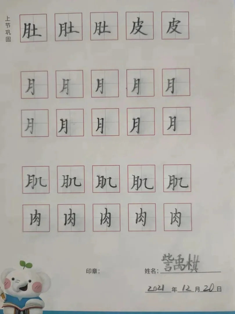 优秀学员的练习与成长记录